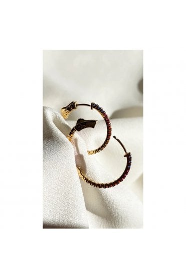 CARAT* London Small Rainbow Hoop Earrings Sterling Silver & Yellow Gold Plated, CE925Y-RBOW-S
