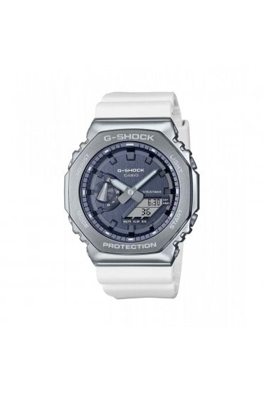 Casio G-Shock White & Blue, Analogue & Digital GM-2100WS-7AER