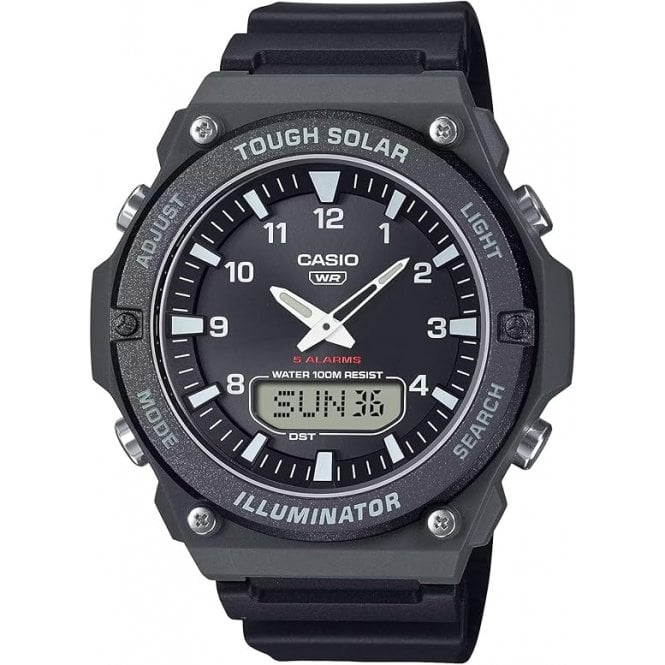 Casio Solar Analogue & Digital Illuminator Watch LED Light, AQ-S820W-1AVEF