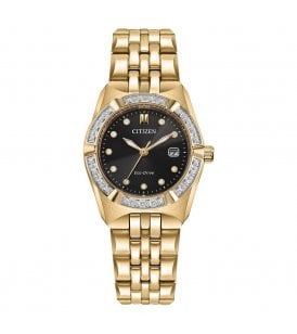 Citizen Corso Diamond Watch 28mm Stainless Steel Gold Tone Case, EW2712-55E