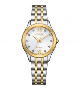 Citizen Silhouette Diamond Watch 29mm Stainless Steel Two Tone Case, EM1014-50A