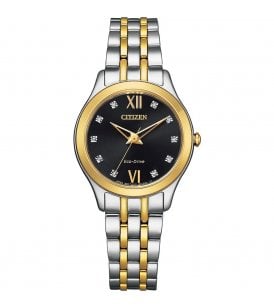 Citizen Silhouette Diamond Watch 29mm Stainless Steel Two Tone Case, EM1014-50E