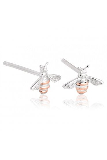Clogau® Honey Bee Stud Earrings 925 Sterling Silver & 9ct Welsh Rose Gold 3SHNBE