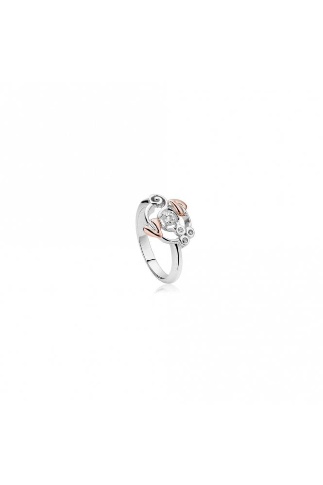 Clogau Clogau® Origin Tree of Life White Topaz Ring 925 Sterling Silver & 9ct Welsh Rose Gold 3SENGTOL1