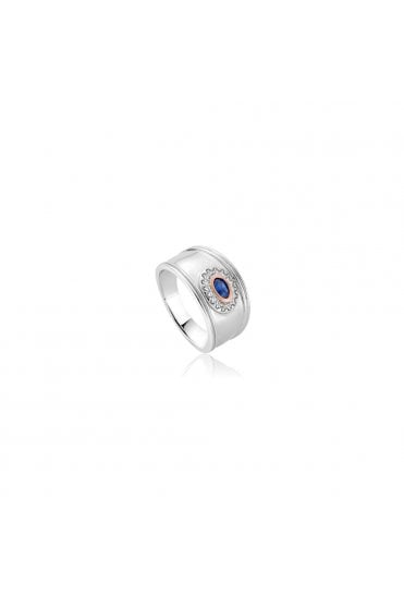 Clogau® Princess Diana Sapphire Wide Ring 925 Sterling Silver, 9ct Welsh Rose Gold 3SLDD0075/P