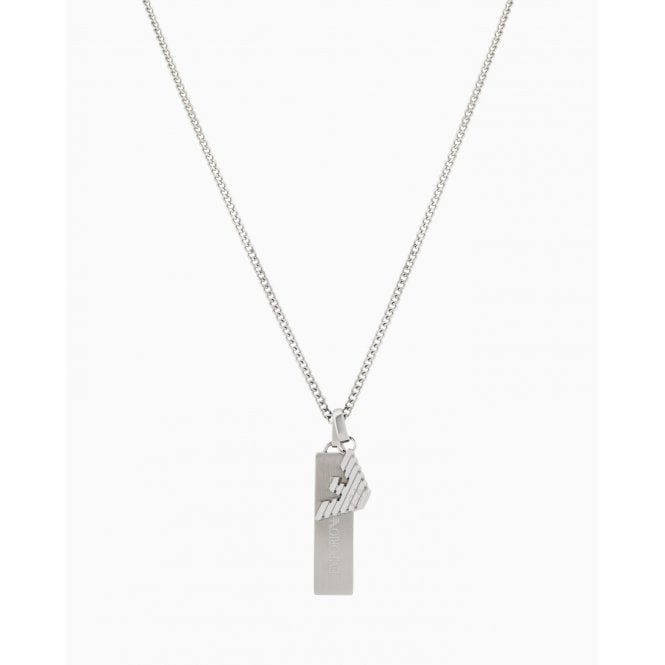 Emporio Armani Stainless Steel Dog Tag Necklace Lobster Claw Clasp, EGS3306040