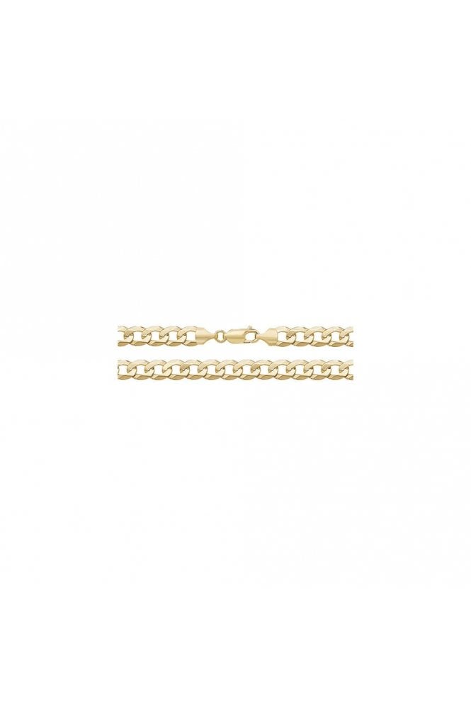 Flat Bevelled Curb Link, 9ct Yellow Gold Chain Length of Chain: 20 Inches