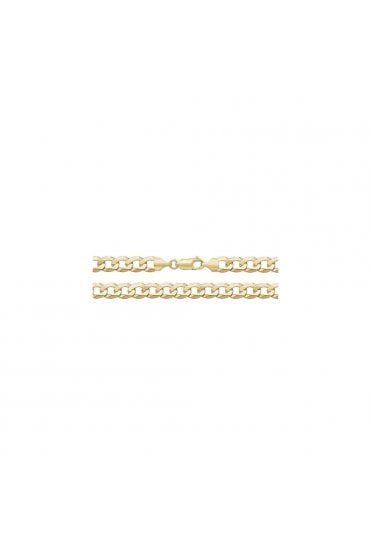 Flat Bevelled Curb Link, 9ct Yellow Gold Chain  Length of Chain: 20 Inches