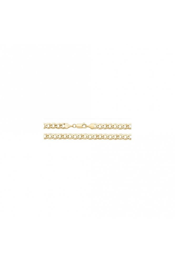 Flat Bevelled Curb Link, 9ct Yellow Gold Chain Length of Chain: 20 Inches