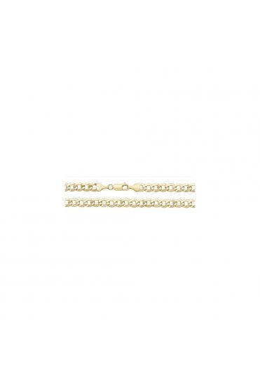 Flat Bevelled Curb Link, 9ct Yellow Gold Chain  Length of Chain: 22 Inches