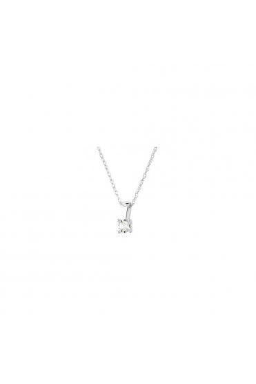 Four Claw Diamond Pendant 0.08 Diamond Carat Weight 9ct White Gold
