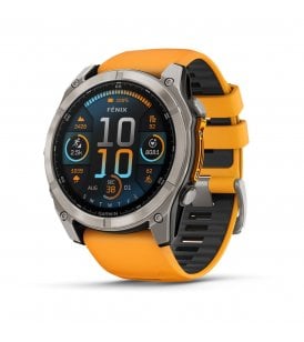 Garmin Fenix 8 AMOLED, Sapphire, Titanium Spark Orange/Graphite Silicone Strap, 010-02905-11