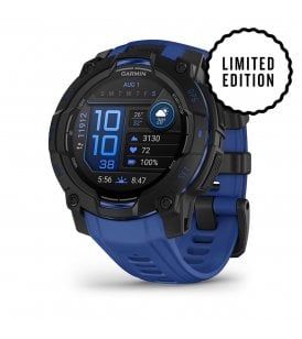 Garmin Instinct® 3 Rugged GPS Smartwatch AMOLED Black/Blue, 010-02936-03