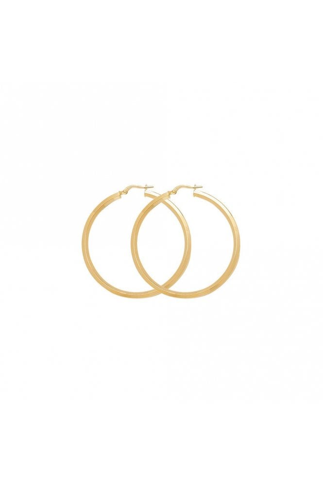 Large 9ct Yellow Gold 50mm Hoop Earrings