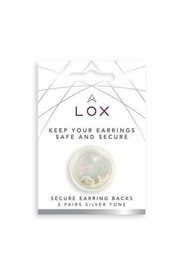 Lox Earring Backs Two Pairs of Silver Tone Hypo-allergenic Secure Earring Backs