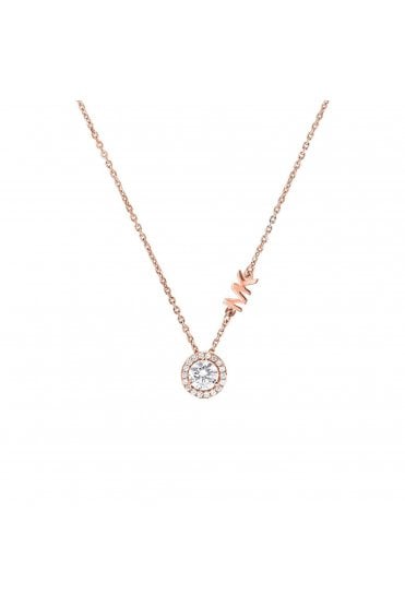 Michael Kors Cubic Zirconia Necklace  Rose Gold Plated 925 Sterling Silver, MKC1208AN791