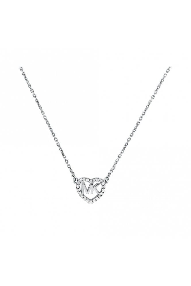 Michael Kors Heart Logo Necklace 925 Sterling Silver, MKC1244AN040