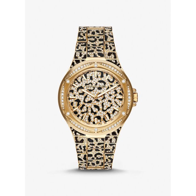 Michael Kors Lennox Watch Stainless Steel & Yellow Gold Plated Case, MK7284