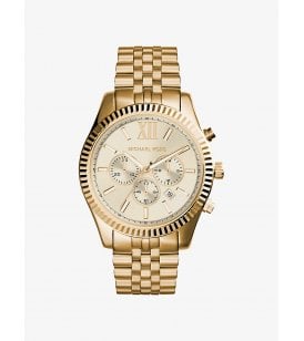 Michael Kors Lexington Chronograph Stainless Steel Case, Yellow Gold Plated MK8281