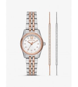 Michael Kors Lexington Gift Set Stainless Steel and Rose Gold Tone Case, MK4817SET