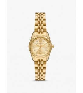 Michael Kors Mini Lennox Pavé Watch Gold Tone Stainless Steel Case, MK4741