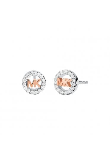 Michael Kors MK Branded Stud Earrings  925 Sterling Silver & Rose Gold Plated MKC1508AN931