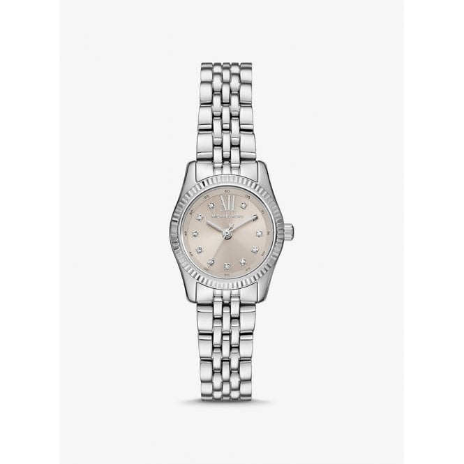 Michael Kors Petite Lexington Pavé Silver-Tone Watch Stainless Steel Case, MK4843