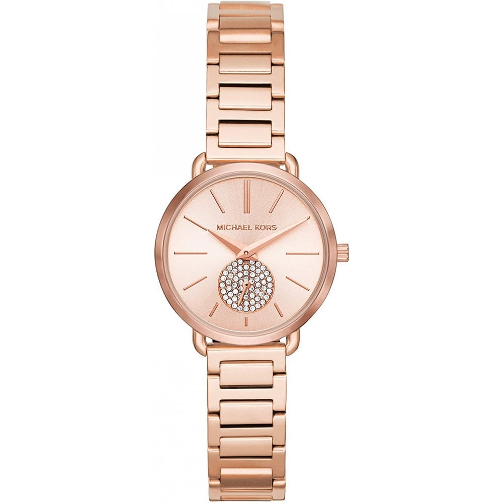 Michael Kors Petite Portia Rose Gold Pave Set Dial MK3839  display picture 1