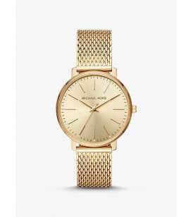 Michael Kors Pyper Watch Stainless Steel & Yellow Gold Plated Case, MK4339