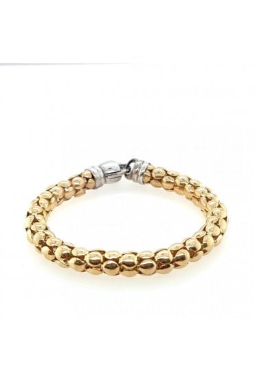 Monaco Gold Bracelet 925 Sterling Silver, Yellow Gold Plated