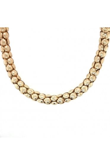 Monaco Gold Necklace 925 Sterling Silver, Yellow Gold Plated