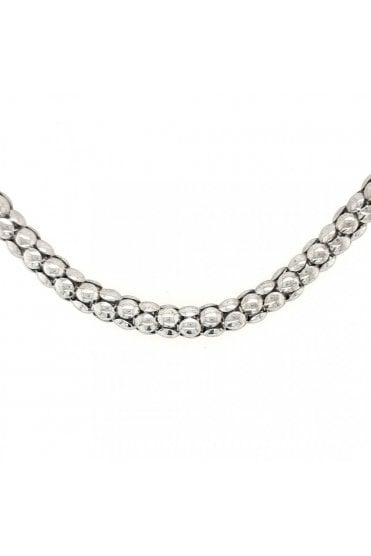 Monaco Medium Link Necklace 925 Sterling Silver Lobster Clasp