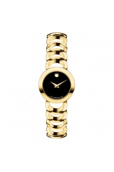 Movado Rondiro Ladies Bracelet Watch 0606253 Stainless Steel Case & Yellow Gold PVD Coating
