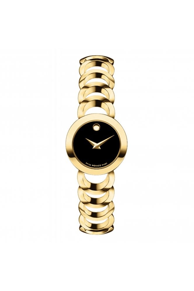 Movado Rondiro Ladies Bracelet Watch 0606253 Stainless Steel Case & Yellow Gold PVD Coating