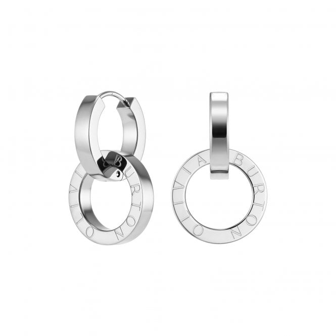Olivia Burton Honeycomb Toggle Silver Tone Hoop Earrings Stainless Steel, 24100274