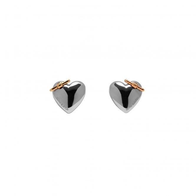 Olivia Burton Knot Heart Stud Earrings Stainless Steel with Rose Gold Plated Knot, 24100038