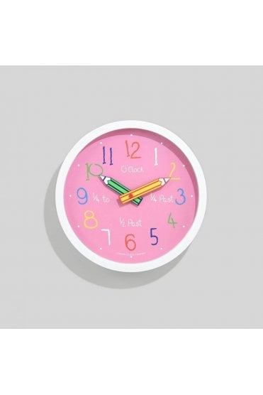 Pink Colouring Box Wall Clock