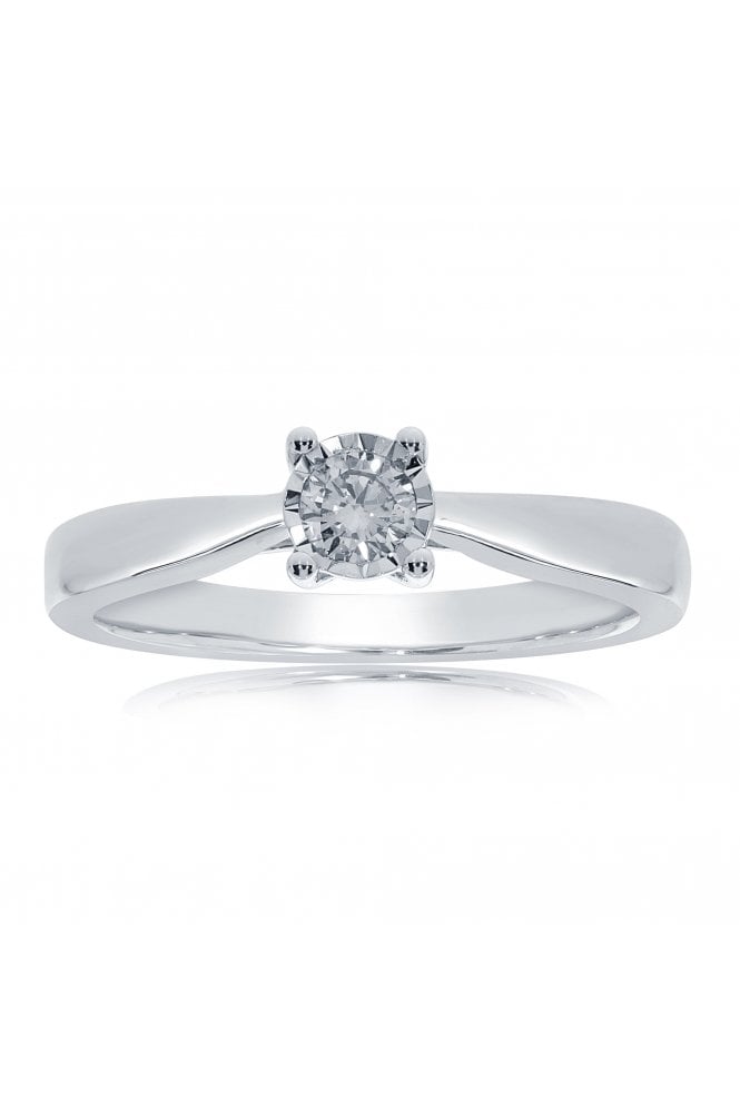 Platinum Diamond Solitaire Ring Diamond Miracle Plate Set