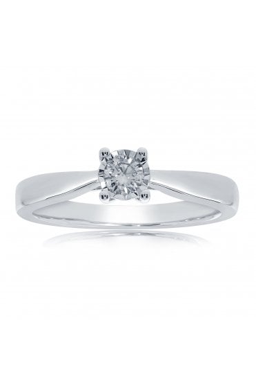 Platinum Diamond Solitaire Ring Diamond Miracle Plate Set