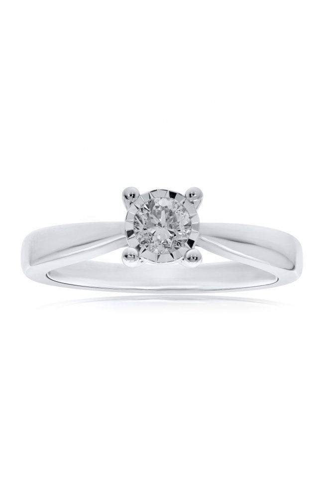 Platinum Diamond Solitaire Ring Diamond Miracle Plate Set