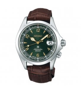 Seiko Prospex Alpinist Automatic Calibre: 6R35 Stainless Steel Case Leather Strap Case Size: 39.5mm  Green Dial Lumbrite Hands and Indexes Power Reserve: 70 Hours Date Window Sapphire Crystal Glass Fold Over Safety Clasp Water Resistance: 20 Bar  2 Year M