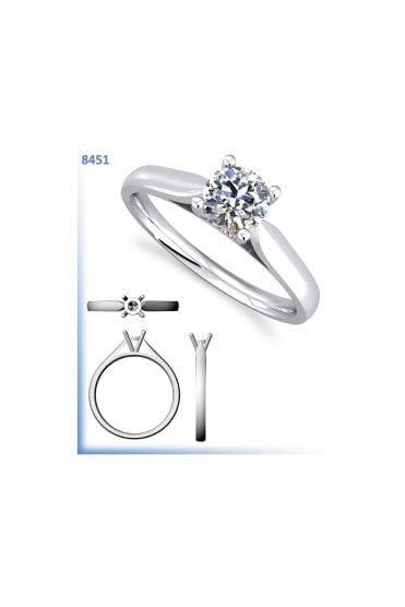 Solitaire Diamond Ring  18ct White Gold