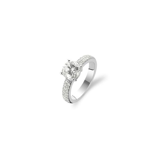 Ti Sento - Milano Ti Sento Claw Set Cubic Zirconia Solitaire Ring 925 Sterling Silver, 1737ZI/52