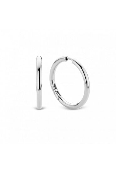 Ti Sento Milano 925 Sterling Silver Hoop Earrings  Rhodium Plated 7782SI