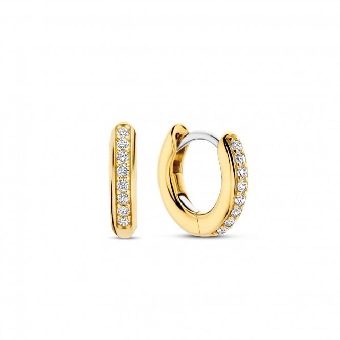 Ti Sento - Milano Ti Sento Milano Yellow Gold Plated, Silver Hoop Earrings, 7811ZY