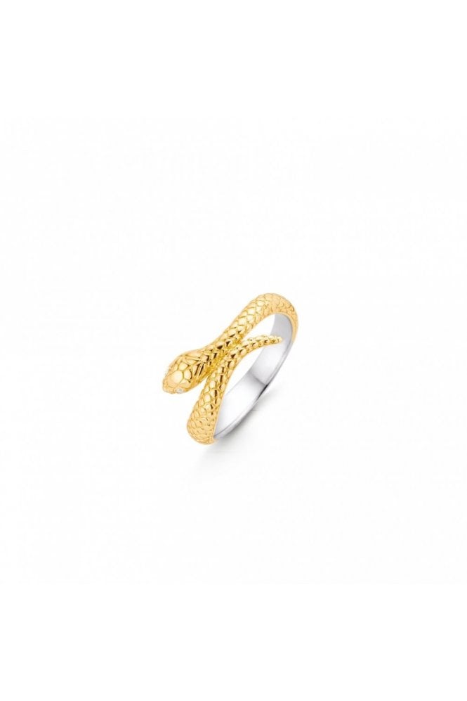 Ti Sento - Milano Ti Sento Python Ring 925 Sterling Silver & 18ct Yellow Gold Plated 12160SY/56