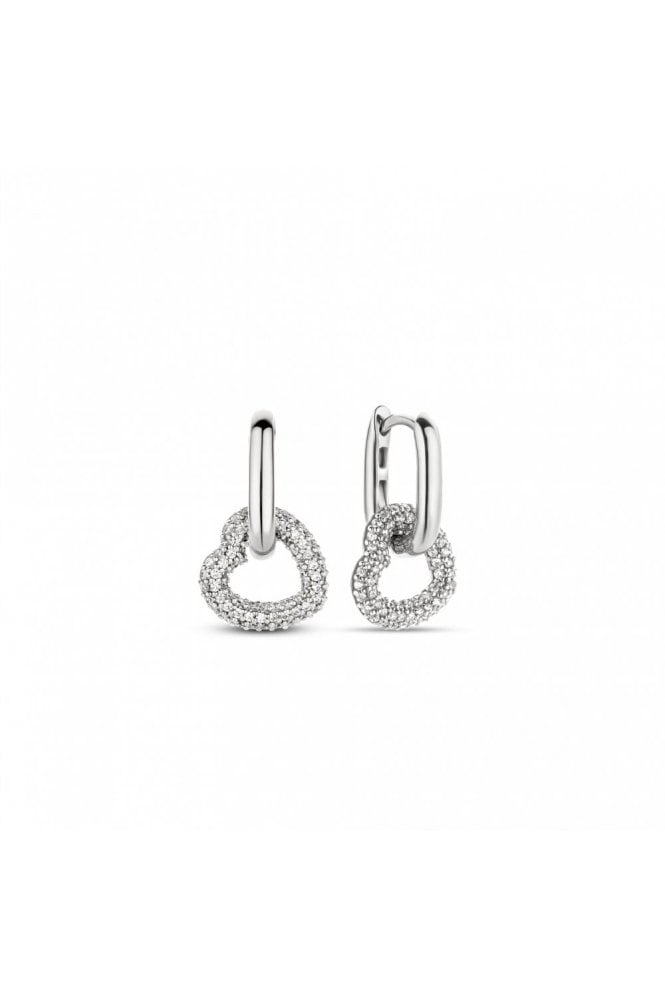 Ti Sento - Milano Ti Sento Silver Heart Earrings 925 Sterling Silver, 7918ZI