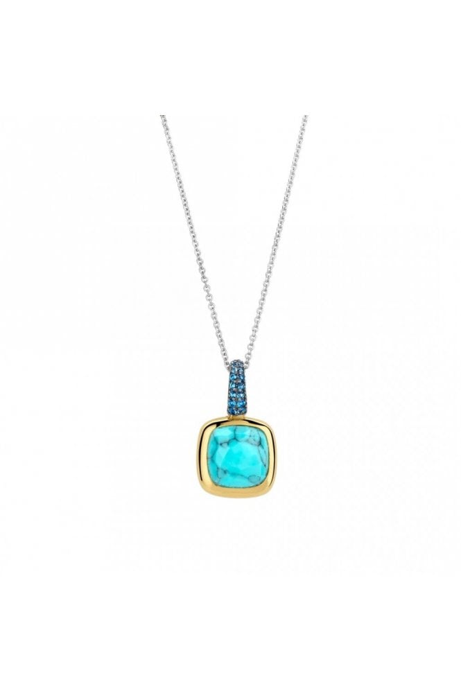 Ti Sento - Milano Ti Sento Turquoise Pendant 925 Sterling Silver, Yellow Gold Plated, 6829TQ