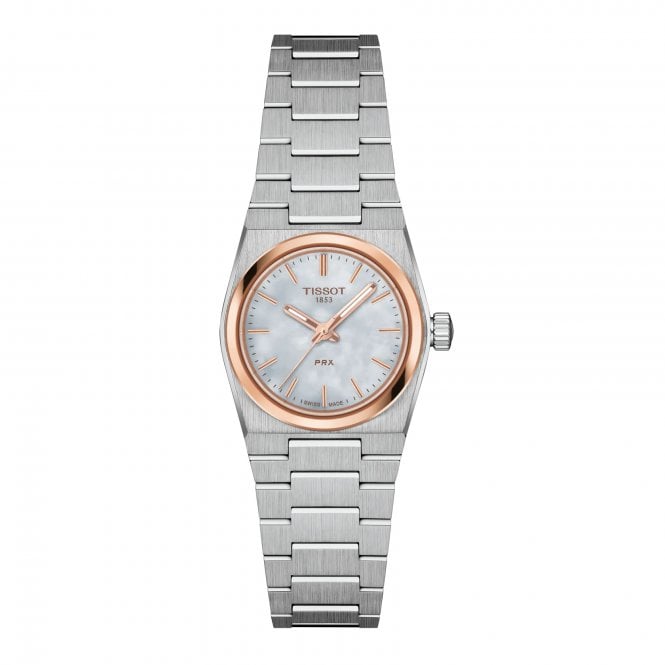 Tissot PRX Stainless Steel Case with Rose Gold PVD coating, T1370102111100